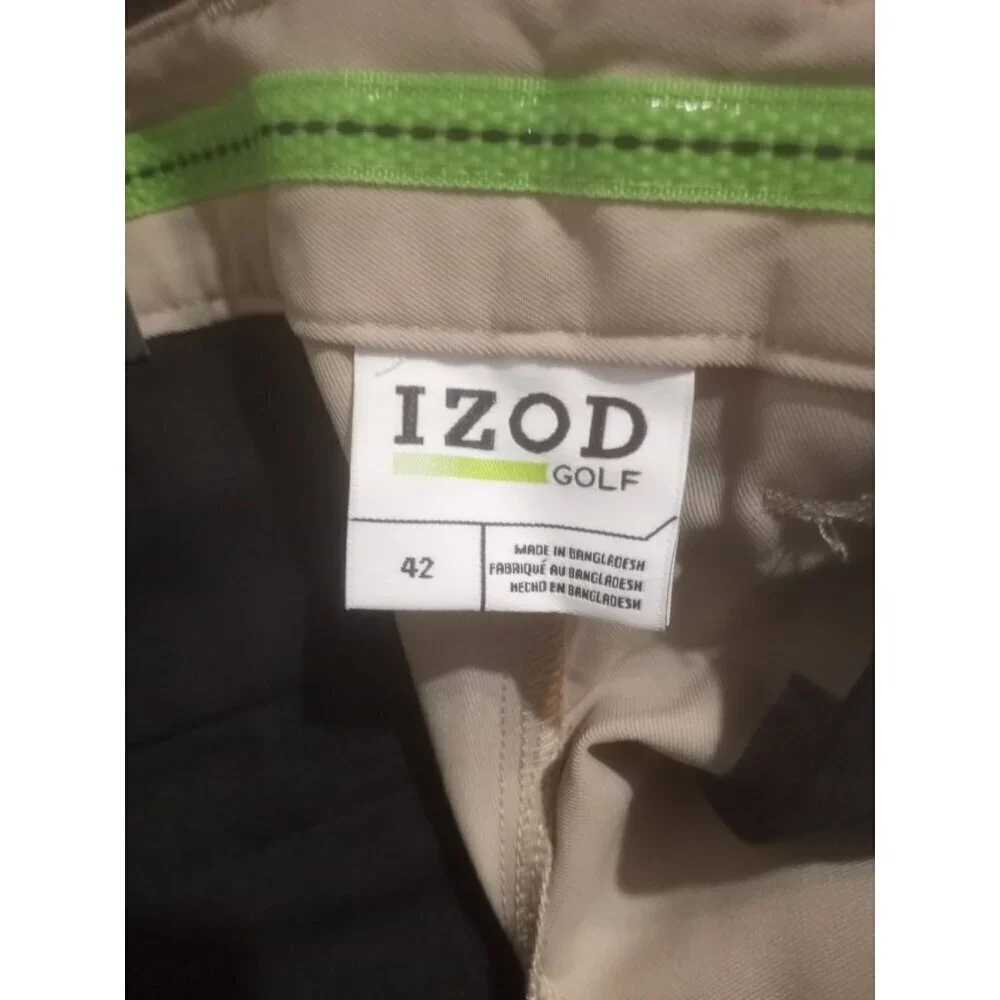 Izod Golf Shorts Mens 42 Brown Classic Fit Stretch Wicking Sun Control Poly New
